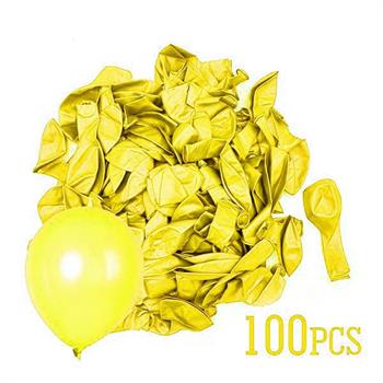 بادکنک زرد براق 12 اینچ 100 عددی 