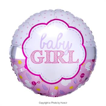 بادکنک فویلی گرد GIRLصورتی