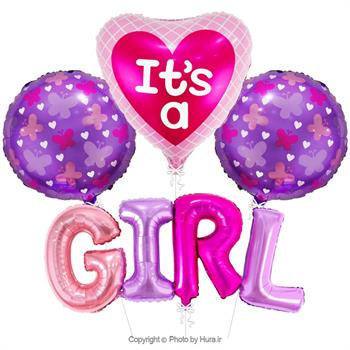 بادکنک فویلی  GIRLمدل  4تیکه