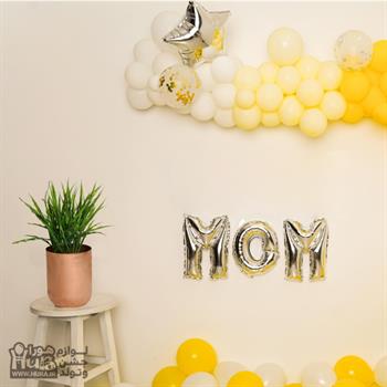 بادکنک فویلی  MOMسه تیکه نقره ای