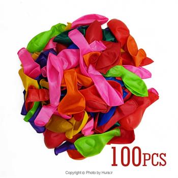 بادکنک چند رنگ براق 10 اینچ 100 عددی