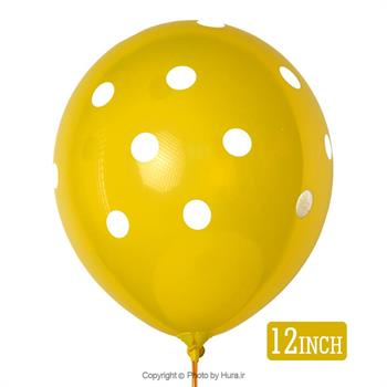 بادکنک زرد خال سفید 12 اینچ