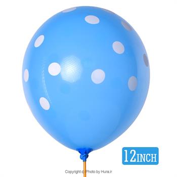 بادکنک آبی خال سفید 12 اینچ