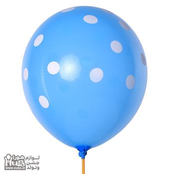 بادکنک آبی خال سفید 12 اینچ