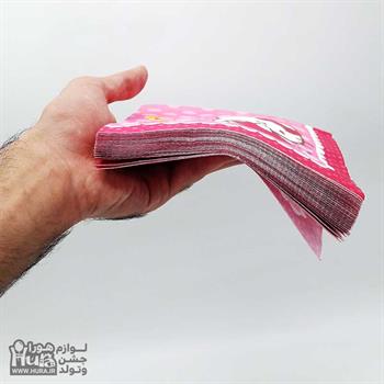 دستمال کاغذی تم کیتی حاشیه صورتی 20 عددی