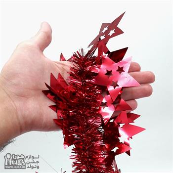 شرشره نخ زری دار مدل ستاره چند رنگ 12 عددی