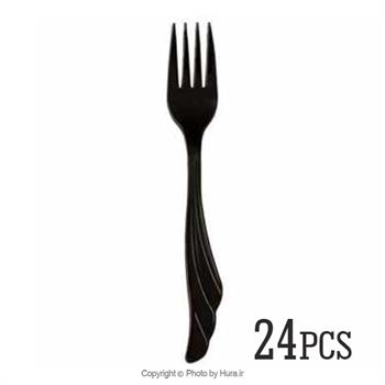 چنگال یکبارمصرف مشکی میوه خوری 24عددی