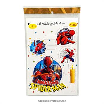 استند و استیکر مرد عنکبوتی روی کیک ضد آب K002