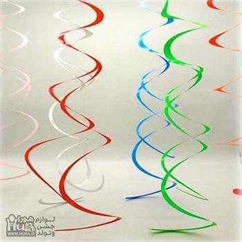 آویز بازشو پیچک سرخابی حلزونی طلقی 6 عددی