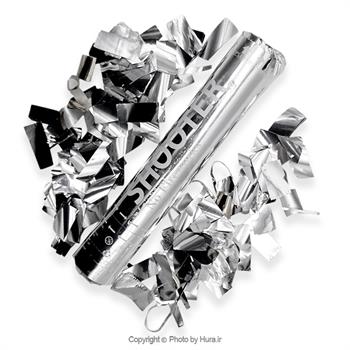 استوانه شادی تیکه روبان نقره ای 30 سانت