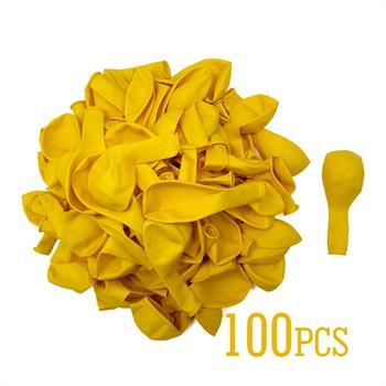 بادکنک زرد مات تایلندی 12 اینچ 100 عددی 