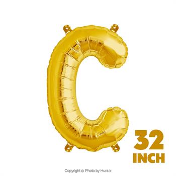 بادکنک حرف C فویلی طلایی 32 اینچ