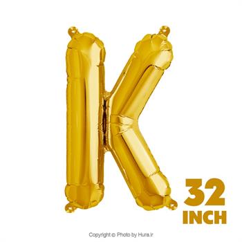 بادکنک حرف K فویلی طلایی 32 اینچ