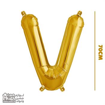 بادکنک فویلی حرف V طلایی 32 اینچ