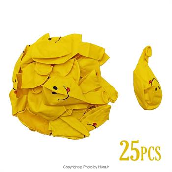 بادکنک زرد چاپ لبخند 12 اینچ 25 عددی