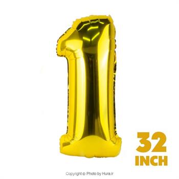 بادکنک عدد یک فویلی طلایی 32 اینچ