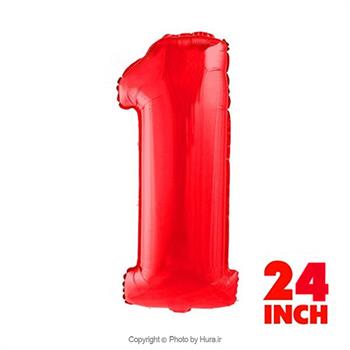 بادکنک عدد یک فویلی قرمز 24 اینچ
