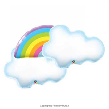 بادکنک فویلی  3تیکه ابر و رنگین کمان