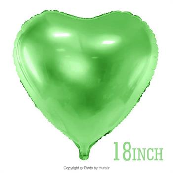 بادکنک فویلی سبز قلبی براق 18 اینچ  
