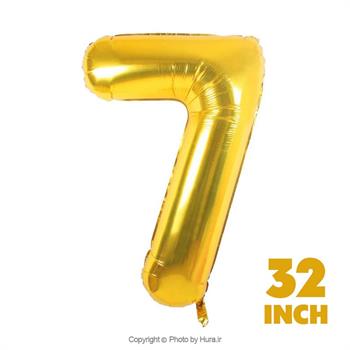 بادکنک عدد هفت فویلی طلایی 32 اینچ