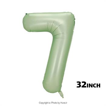 بادکنک فویلی عدد 7 سبز صدری کروم 32 اینچ