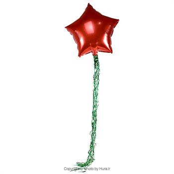 بادکنک فویلی ستاره قرمز ریشه دار 