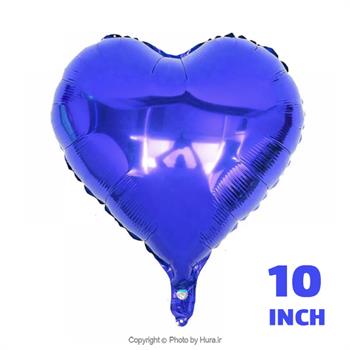 بادکنک فویلی قلب آبی براق 10 اینچ