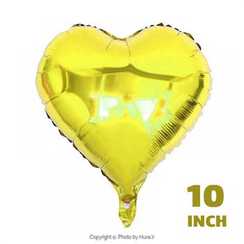 بادکنک فویلی قلب طلایی براق 10 اینچ