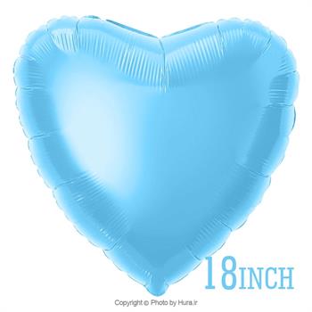 بادکنک فویلی قلب  آبی روشن مات 18 اینچ