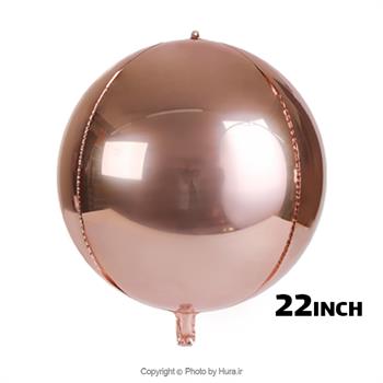 بادکنک فویلی قهوه ای کروم ORB کروی 22 اینچ