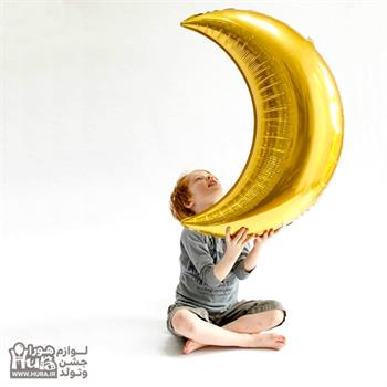 بادکنک فویلی ماه طلایی 68 سانتی