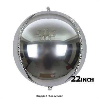 بادکنک فویلی نقره ای براق ORB کروی 22 اینچ
