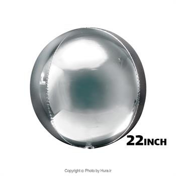بادکنک فویلی نقره ای کروم ORB کروی 22 اینچ
