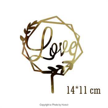 تاپر طلایی مدل LOVE طرح 24