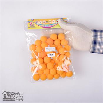 توپک تزیینی نارنجی 2 سانتی 50 عددی