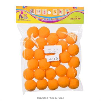 توپک تزیینی نارنجی 2 سانتی 25 عددی