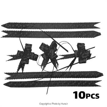 روبان پاپیونی مشکی چاپ گل 3*50 سانت 10 عددی