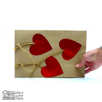 کیف هدیه بزرگ مقوایی با قلب قرمز