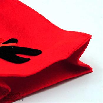 کیف هدیه پاکتی قرمز کوچک با خرس مشکی