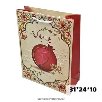 ساک دستی یلدا کرمی انار 31x24x10 سانت