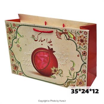 ساک دستی یلدا کرمی انار کیفی 35x24x12 سانت