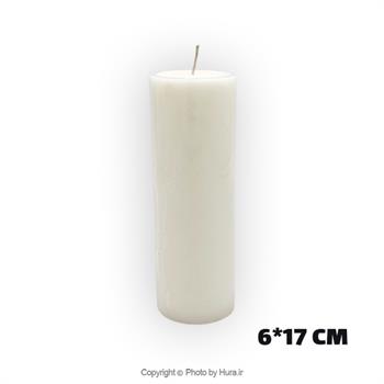 شمع استوانه سفید قطر 6 طول 17 سانت