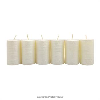 شمع استوانه سفید قطر 4 طول 6 سانت 6 عددی