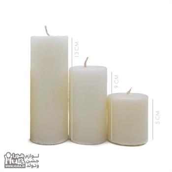 شمع استوانه سفید 3 سایز 3 عددی