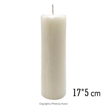 شمع استوانه قطر 5 سفید 17 سانتی