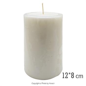 شمع استوانه قطر 8 سفید 12 سانتی