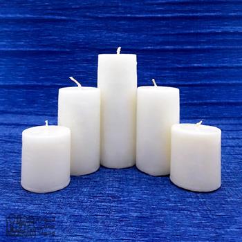 شمع استوانه سفید 5 عددی هرمی
