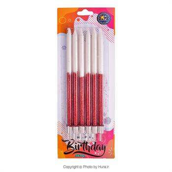شمع اکلیلی مدادی کیان سفید قرمز 6 عددی