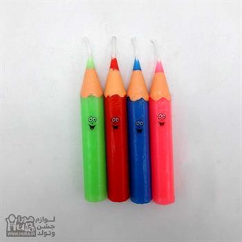 شمع تولد مداد رنگی کوتاه 4 عددی