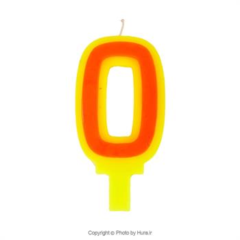 شمع دو رنگ زرد و نارنجی عدد 0